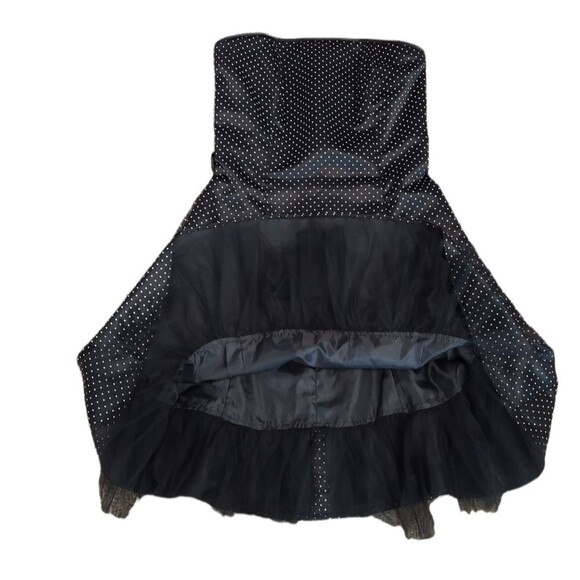 Vintage Jessica McClintock for Gunne Sax Retro Polka Dot Strapless Tulle Dress - Picture 9 of 9